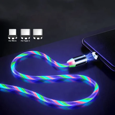 🌟 Best Seller: 3-in-1 LED Magnetic Charging Cable! 🌟 Compatible with iPhone, Samsung, & Android. Fast Charging USB Type-C with 180°/540° Rotational Connectors. Durable PVC & Aluminum Alloy